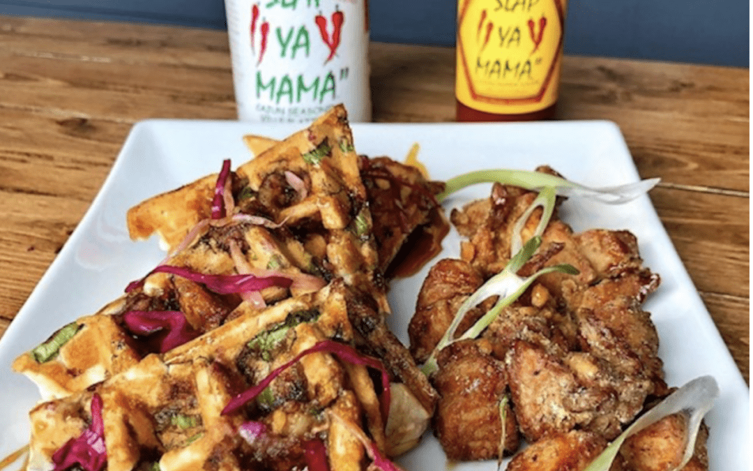 Creole Chicken and Boudin Waffles
