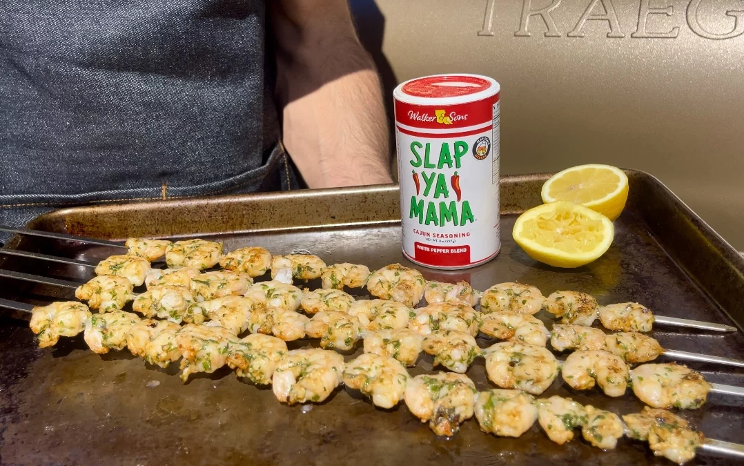 Slap Ya Mama Garlic Shrimp Kabobs